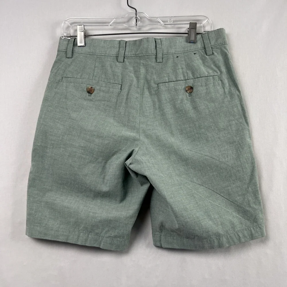 Banana Republic Aiden Club Shorts size 30 flat front Chino Sage Green Classic
